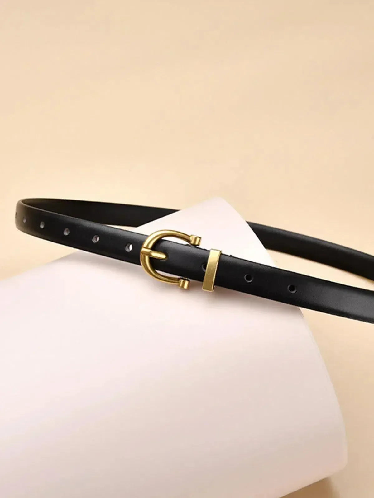 Althea – Minimalist black design – Buckle belt-15137955938688-Santi Vento Atelier