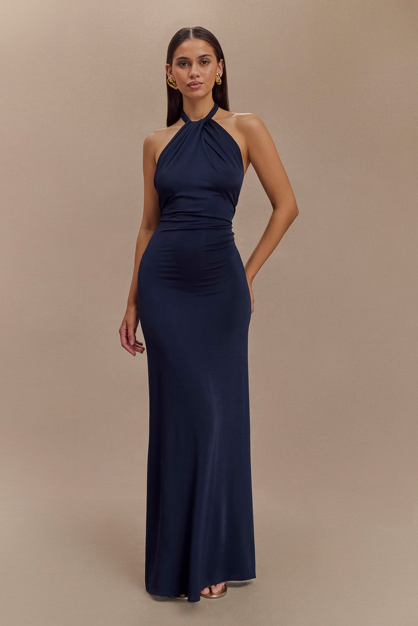 Alveria – Ruched halterneck – Maxi dress