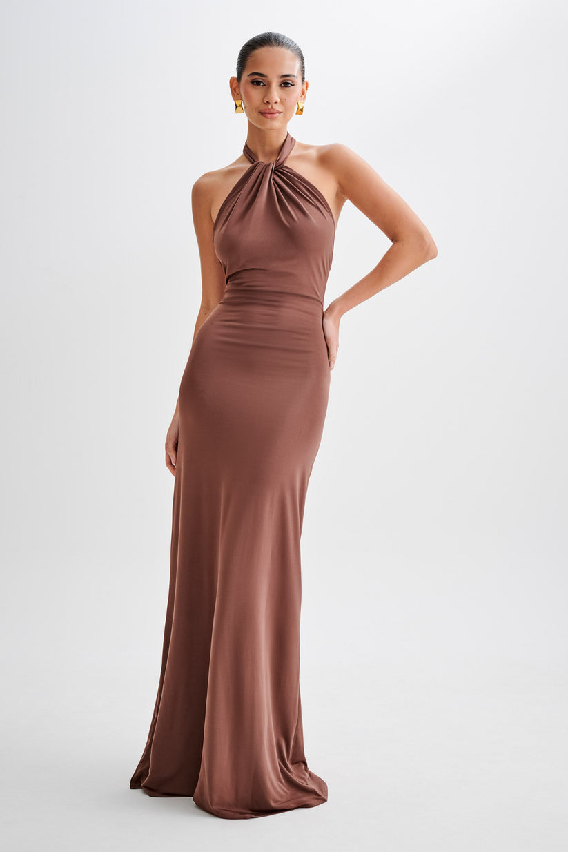 Alveria – Ruched halterneck – Maxi dress