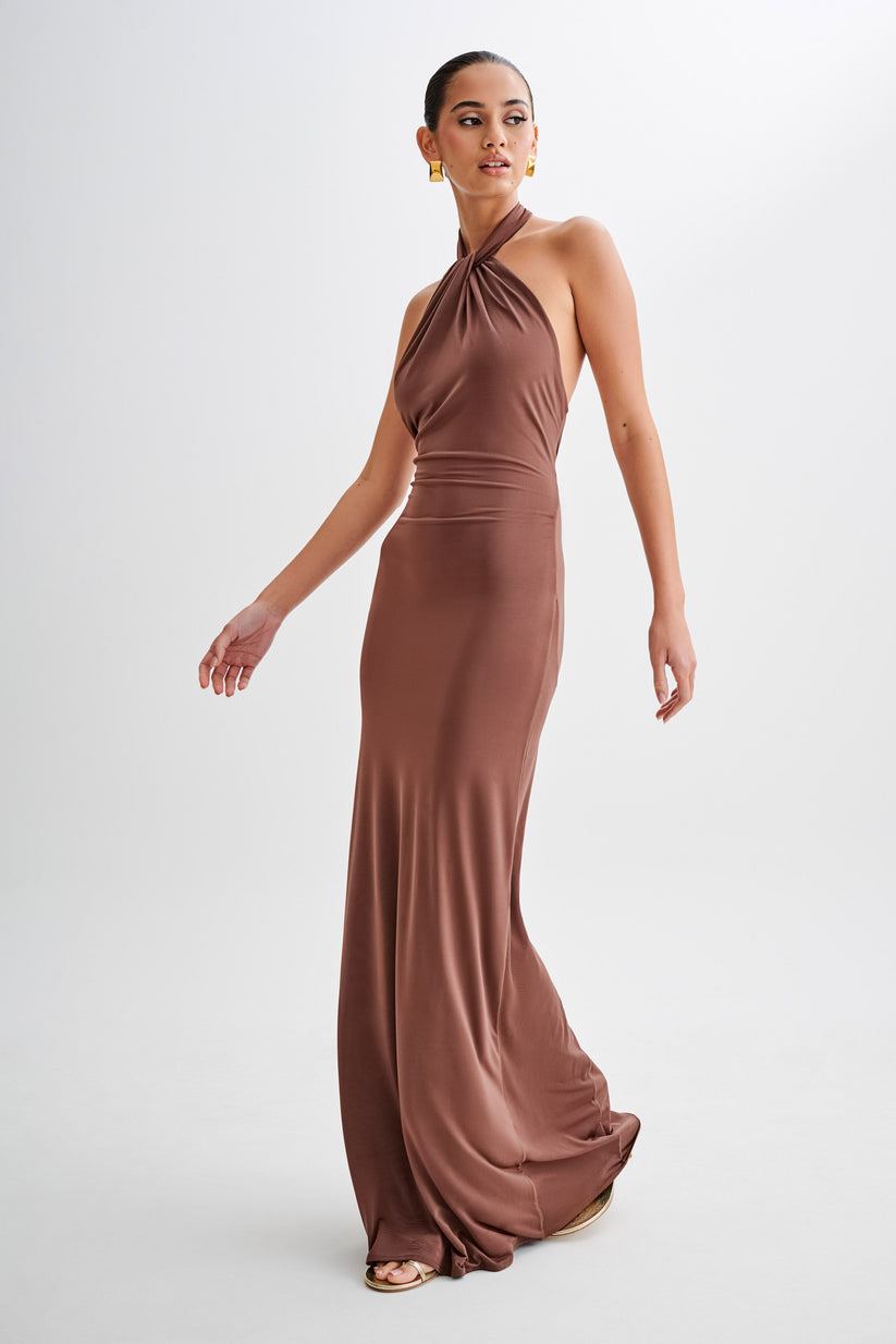 Alveria – Ruched halterneck – Maxi dress