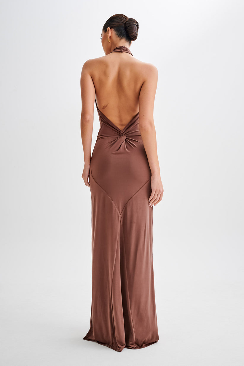 Alveria – Ruched halterneck – Maxi dress