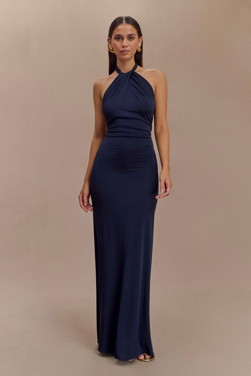 Alveria – Ruched halterneck – Maxi dress