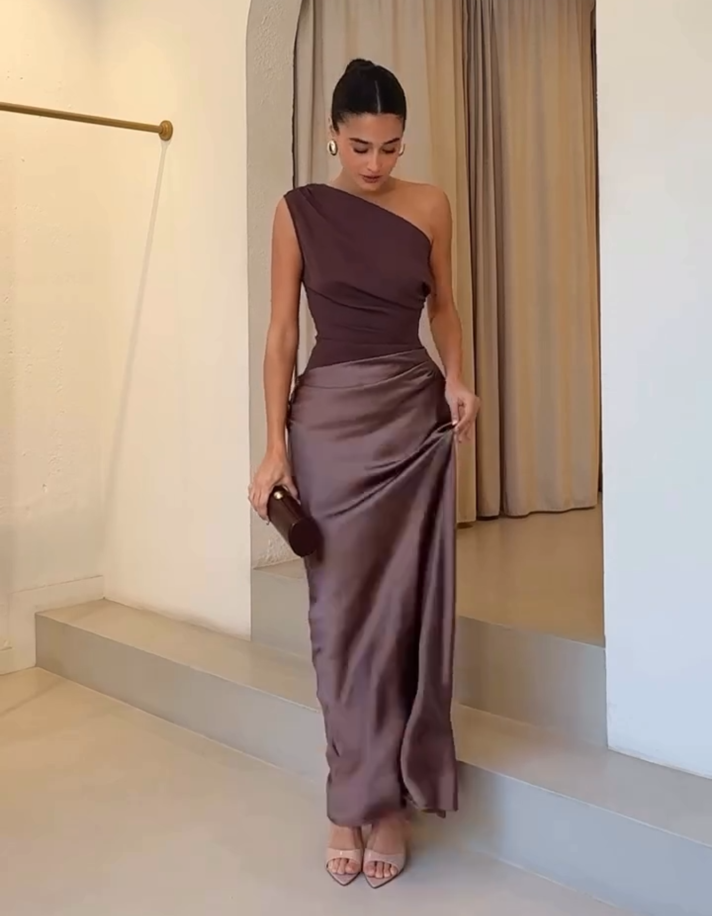 Amaretta – Sculpted drape – Satin evening gown-15153521656192-Santi Vento Atelier