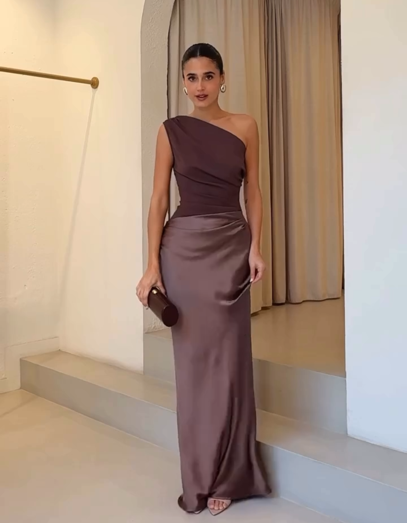 Amaretta – Sculpted drape – Satin evening gown-15153521656192-Santi Vento Atelier