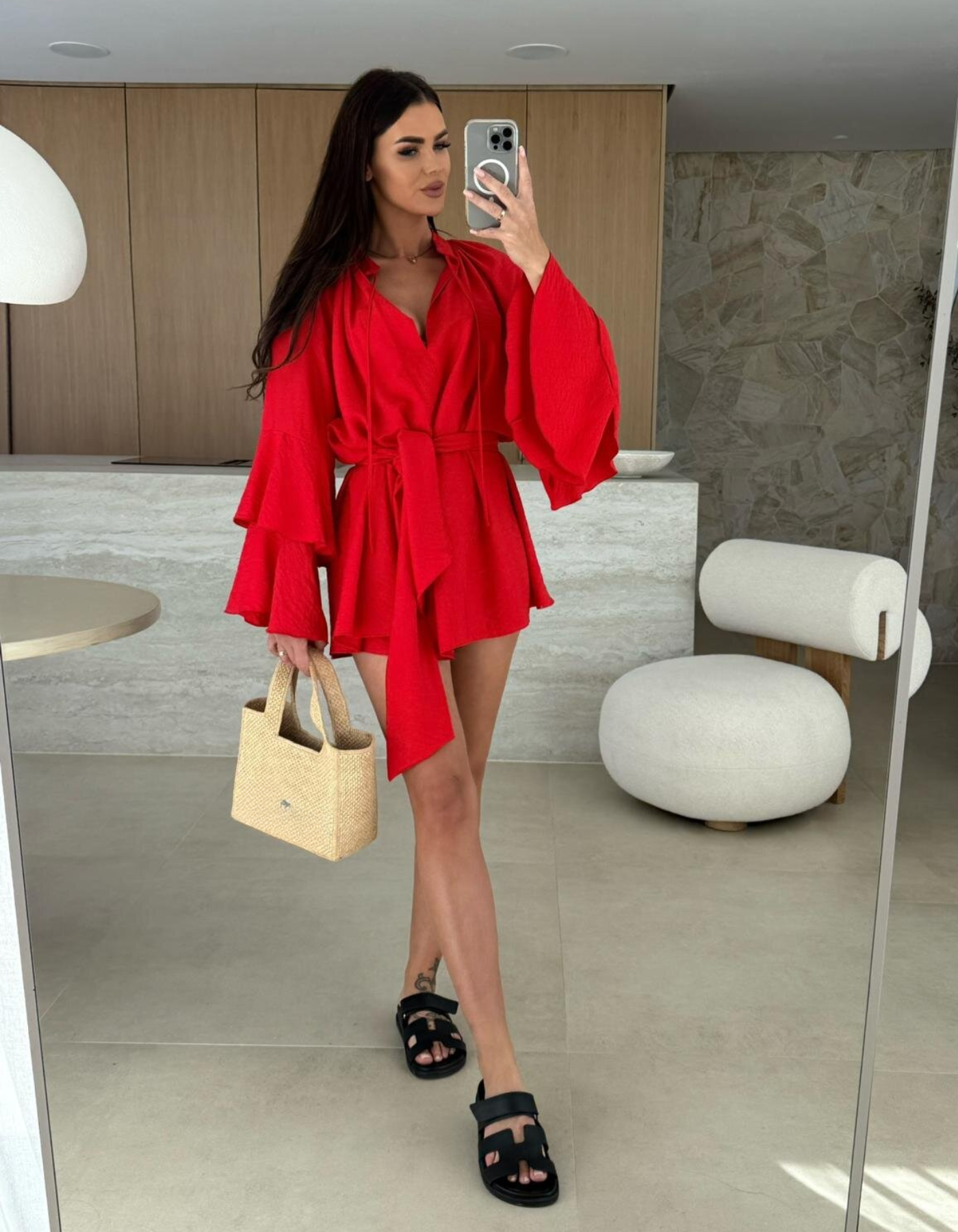Avianor – Flared sleeve – Tie-waist playsuit