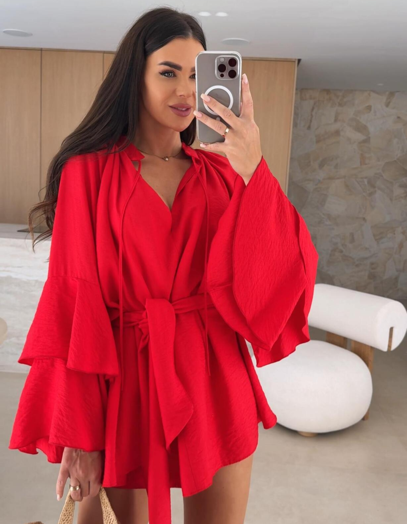 Avianor – Flared sleeve – Tie-waist playsuit