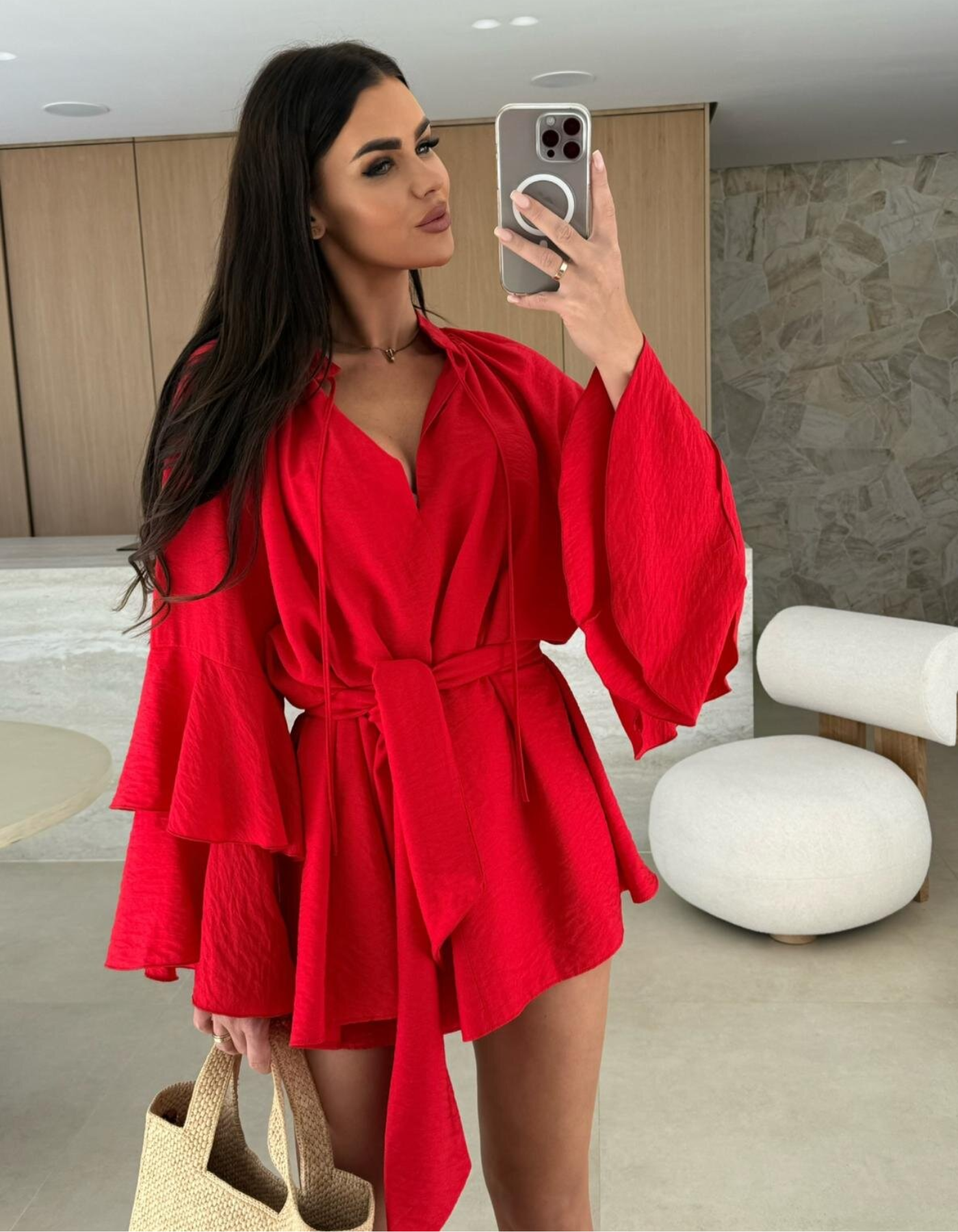 Avianor – Flared sleeve – Tie-waist playsuit