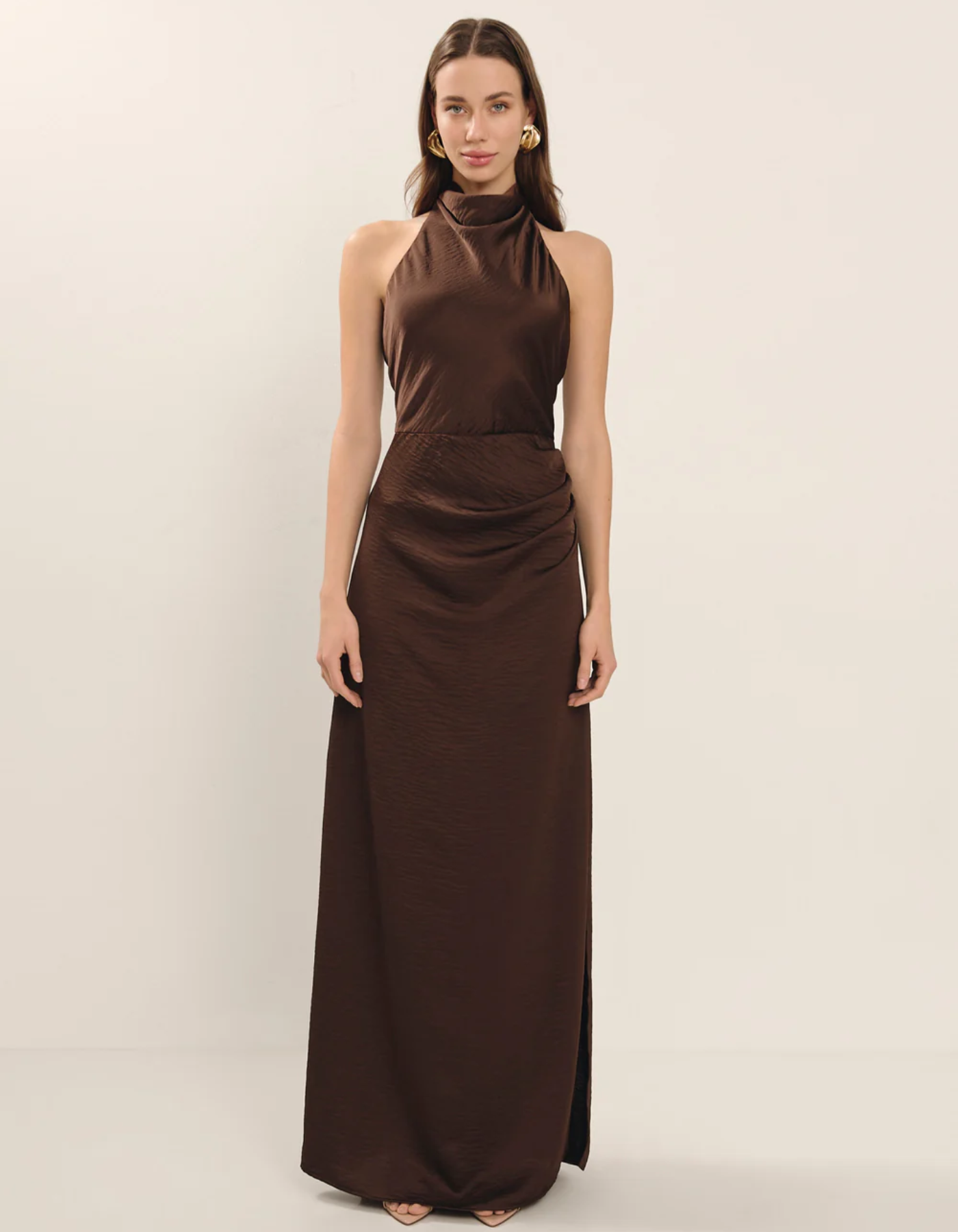 Bellvara – Ruched neckline – Halter evening gown-15155747094912-Santi Vento Atelier