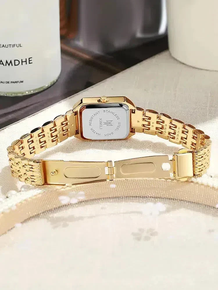 Cassiane – Slim band – Square gold wristwatch-15137987789184-Santi Vento Atelier