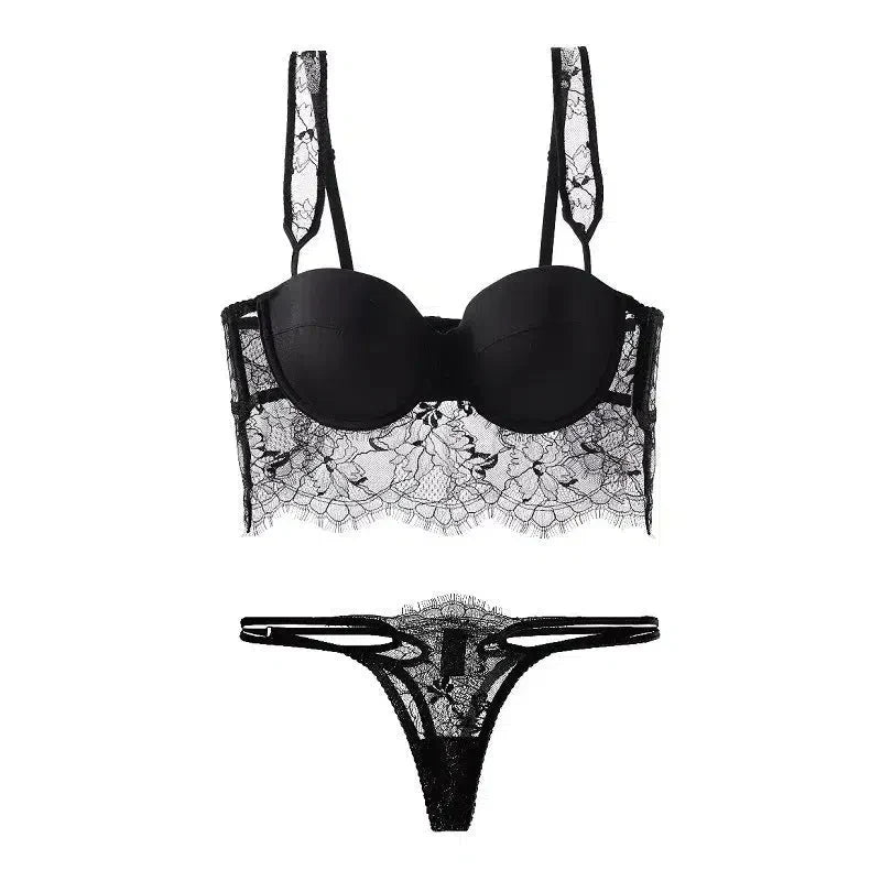 Cieline – Lace eyelash trim – Lingerie set-15138005188992-Santi Vento Atelier