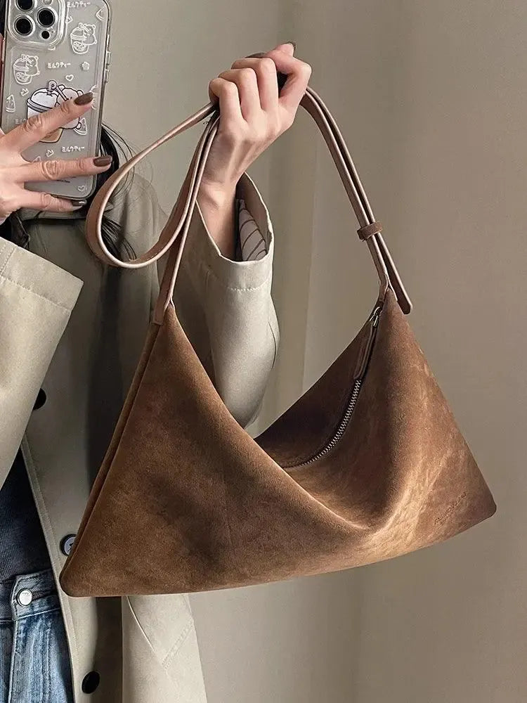 Claudia – Classic refined design – Suede crossbody-15137974223232-Santi Vento Atelier