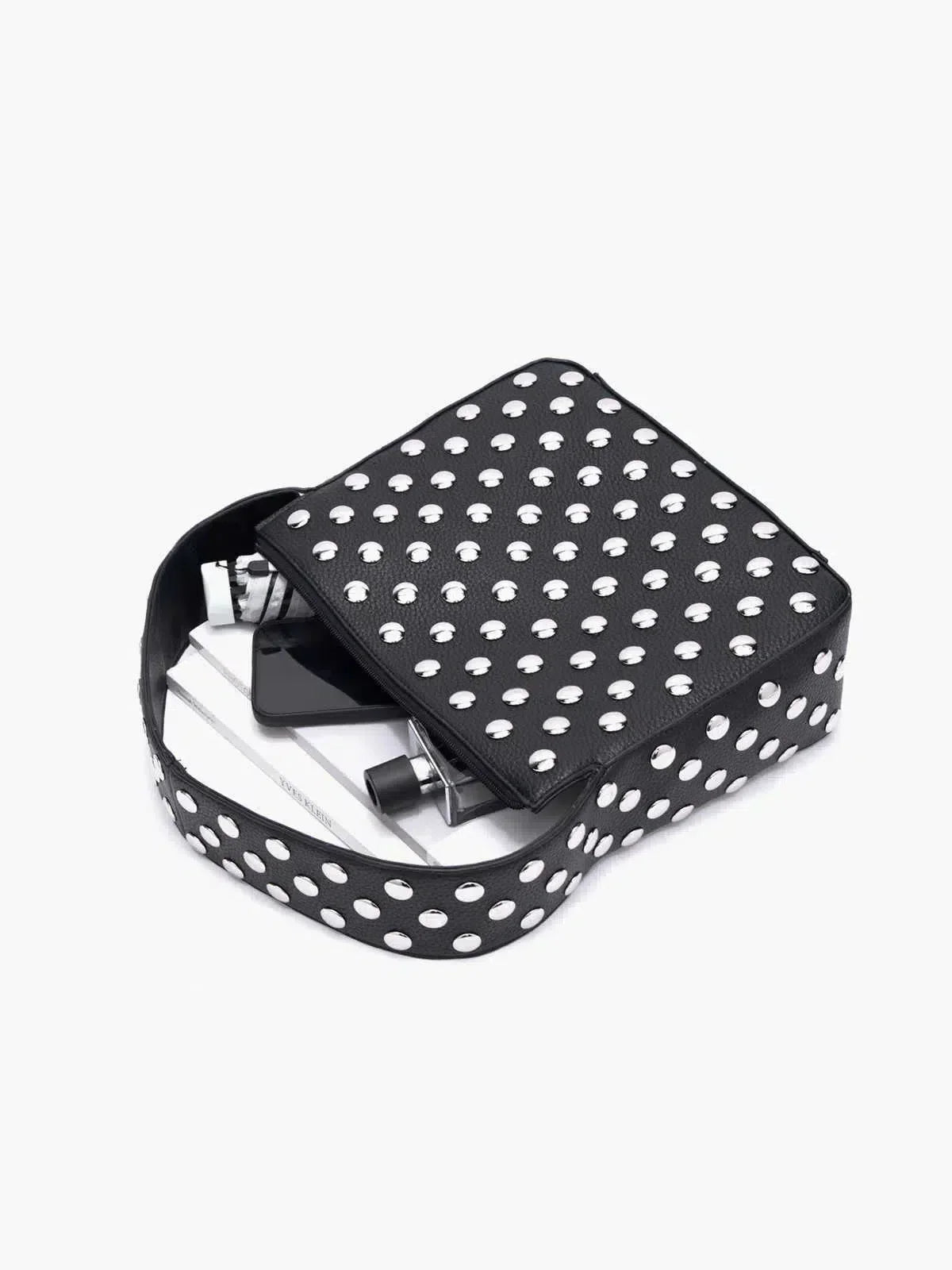 Delfina – Silver-tone studs – Handbag-15137974256000-Santi Vento Atelier