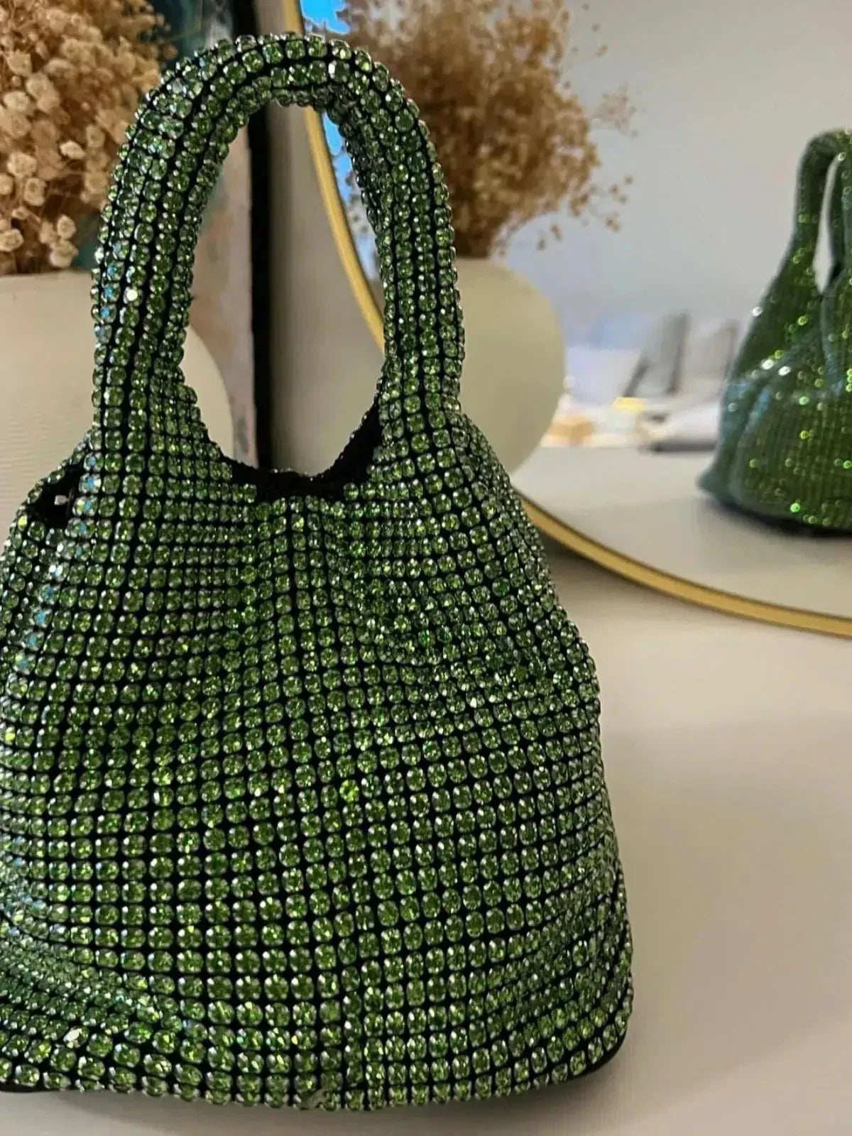 Eloise – Rhinestone embellishments – Mini bucket bag-15137974157696-Santi Vento Atelier