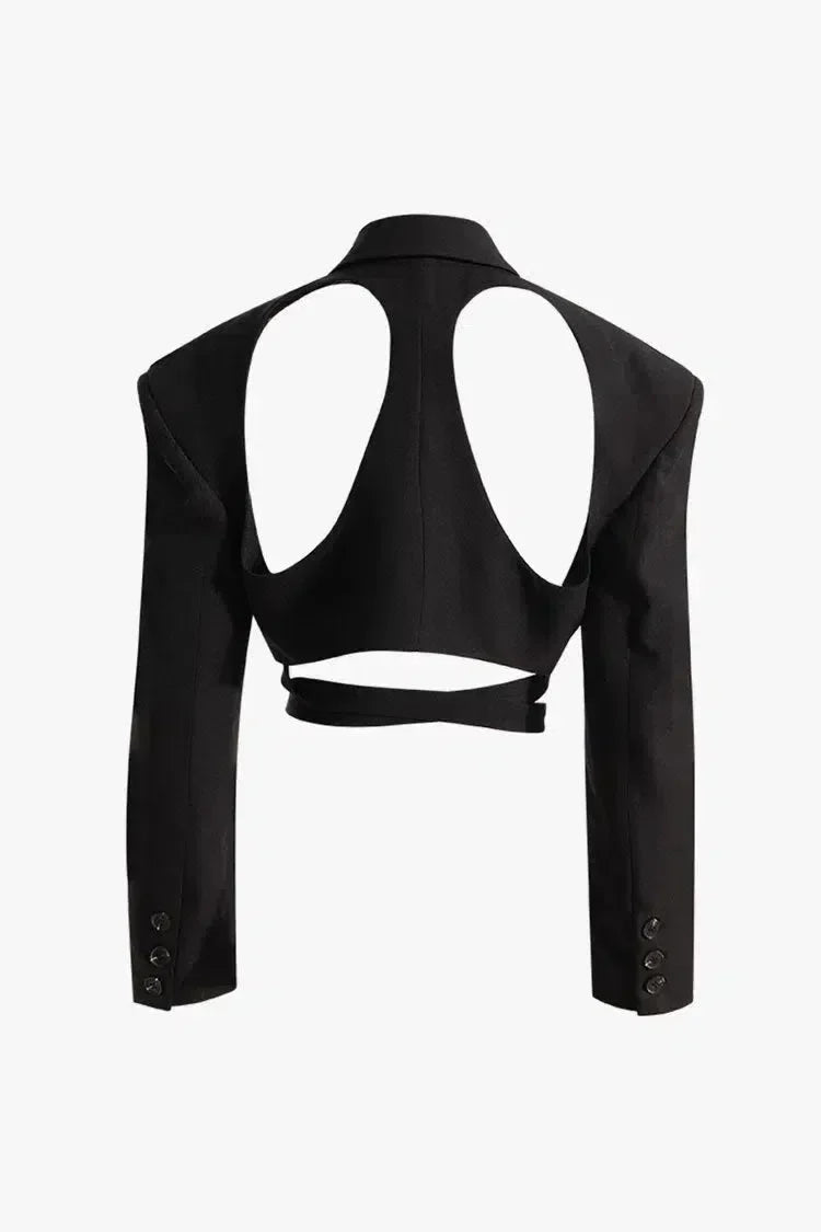 Fausto – Strong-shoulder design – Cutout blazer-15137996013952-Santi Vento Atelier