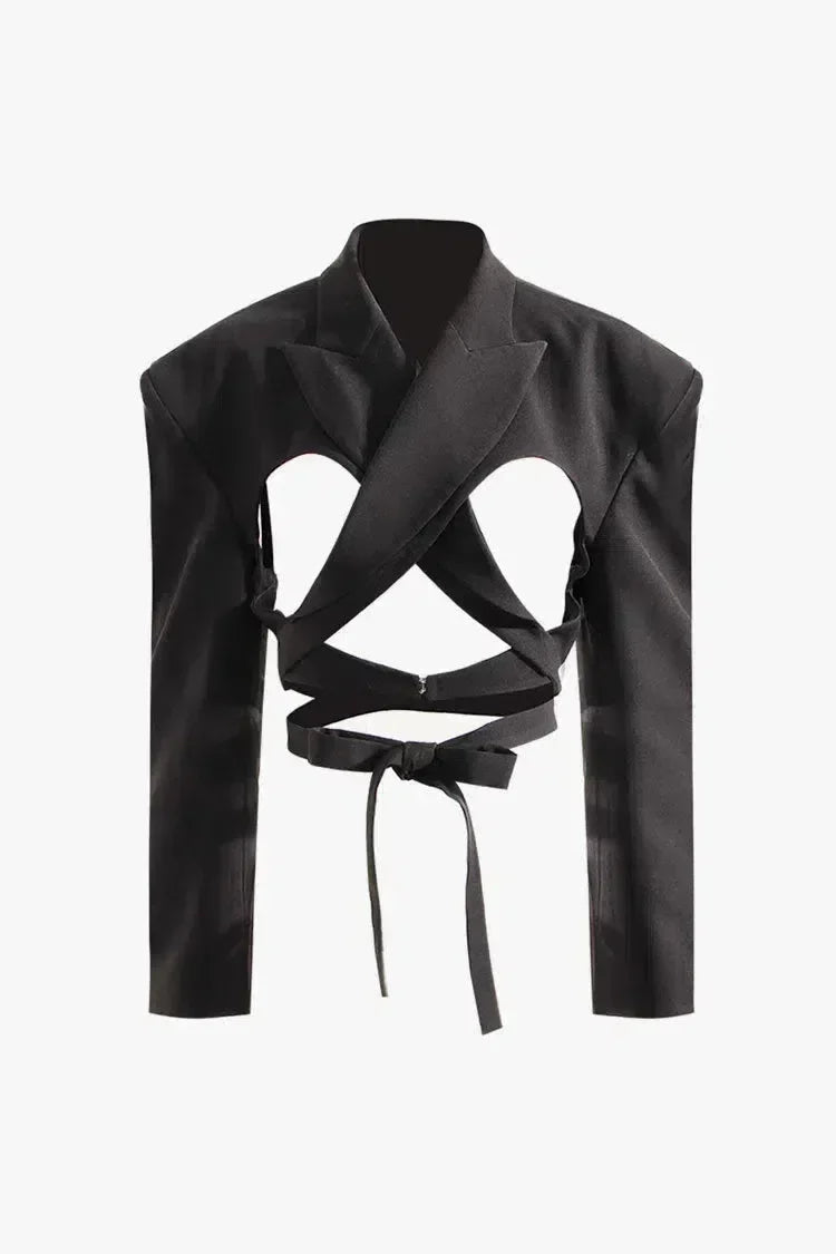 Fausto – Strong-shoulder design – Cutout blazer-15137996013952-Santi Vento Atelier