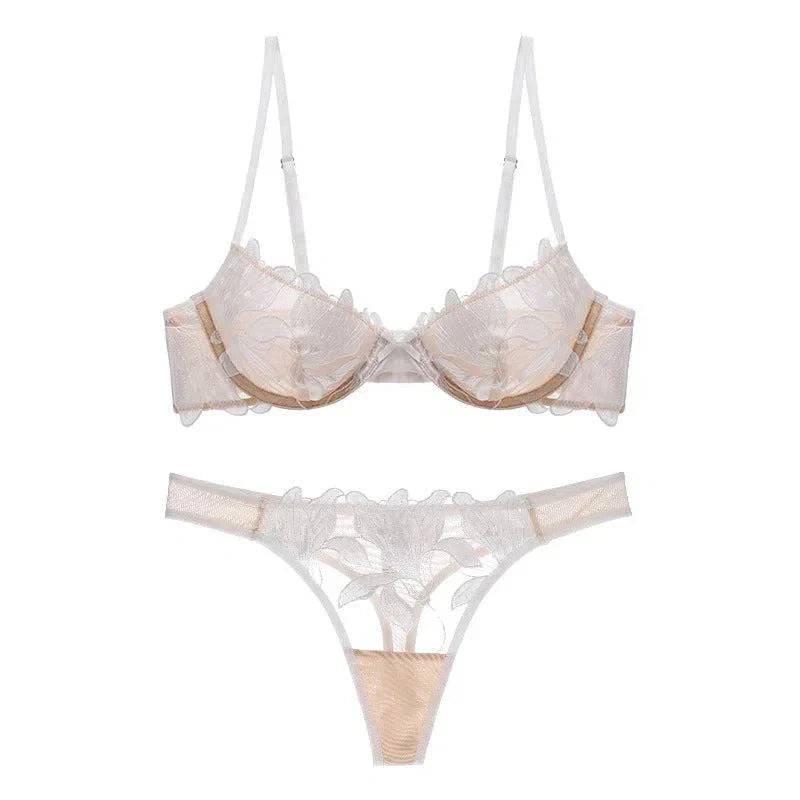 Florisse – Mesh flower embroidered – Lingerie set-15138005025152-Santi Vento Atelier