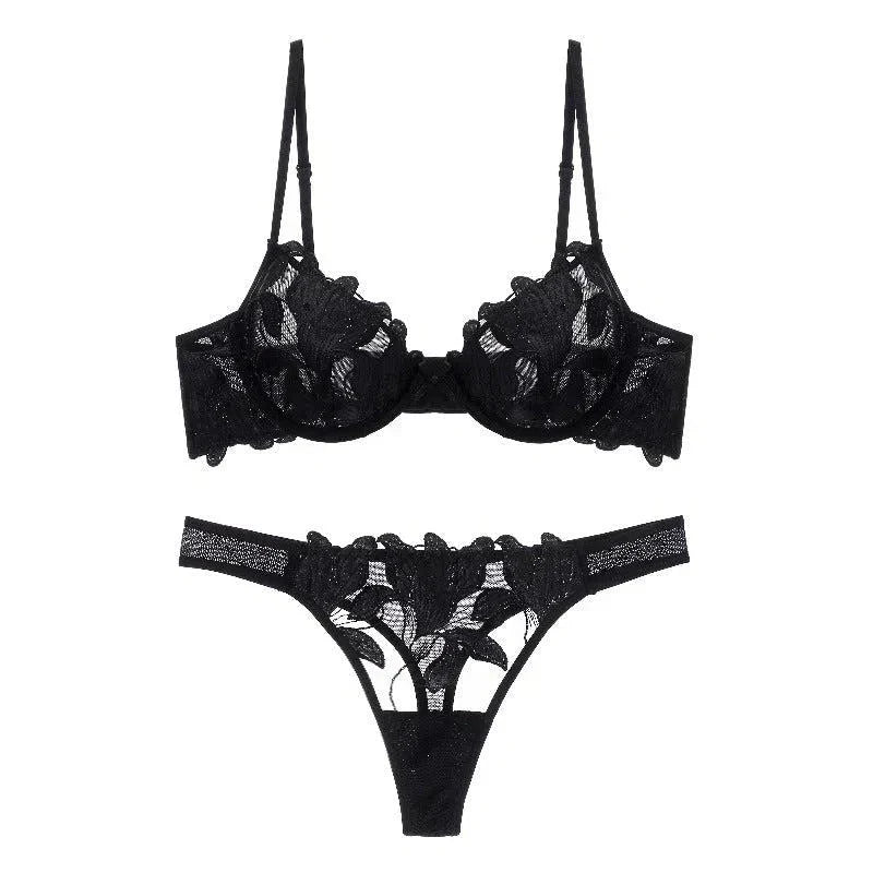 Florisse – Mesh flower embroidered – Lingerie set-15138005025152-Santi Vento Atelier