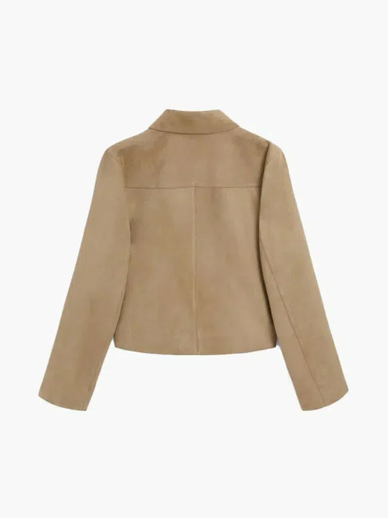 Grazia – Cropped design – Faux suede jacket-15137995817344-Santi Vento Atelier