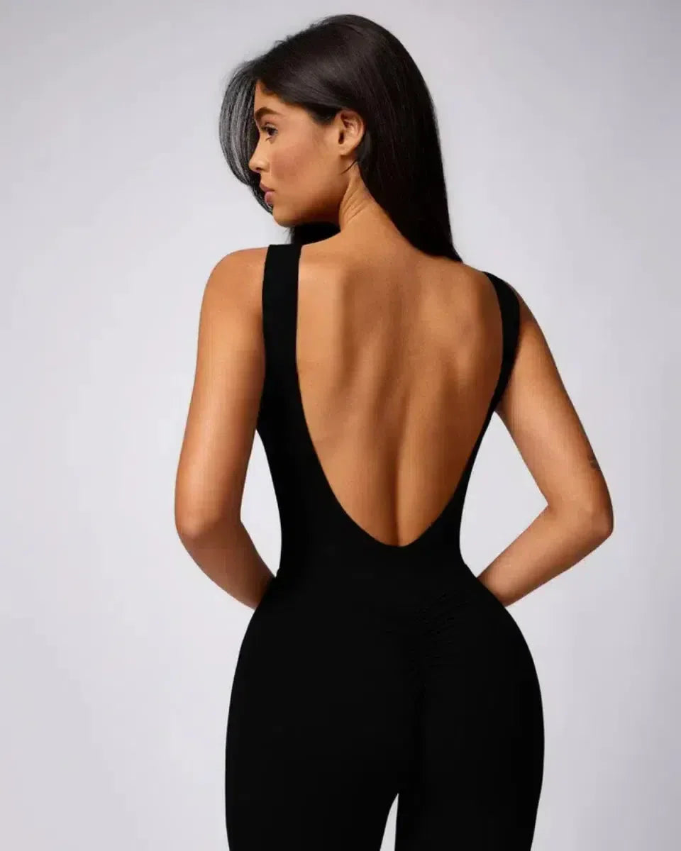 Kalani – Open-back design – Workout jumpsuit-15137997062528-Santi Vento Atelier