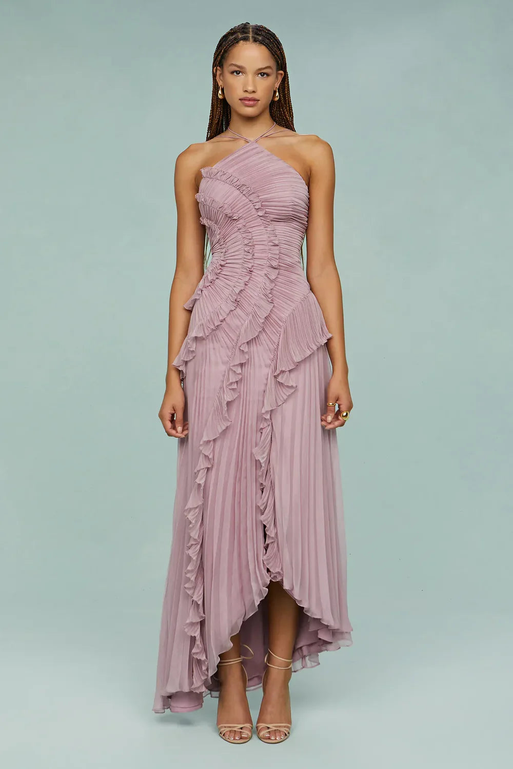 【PORTERNA】Flan mid-length one piece Locia One Shoulder Flower Cut Out Slit Maxi Dress – Bellabarnett