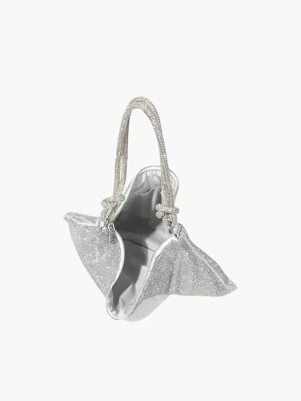 Liana – Knotted handle – Crystal mesh shoulder bag-15137973731712-Santi Vento Atelier