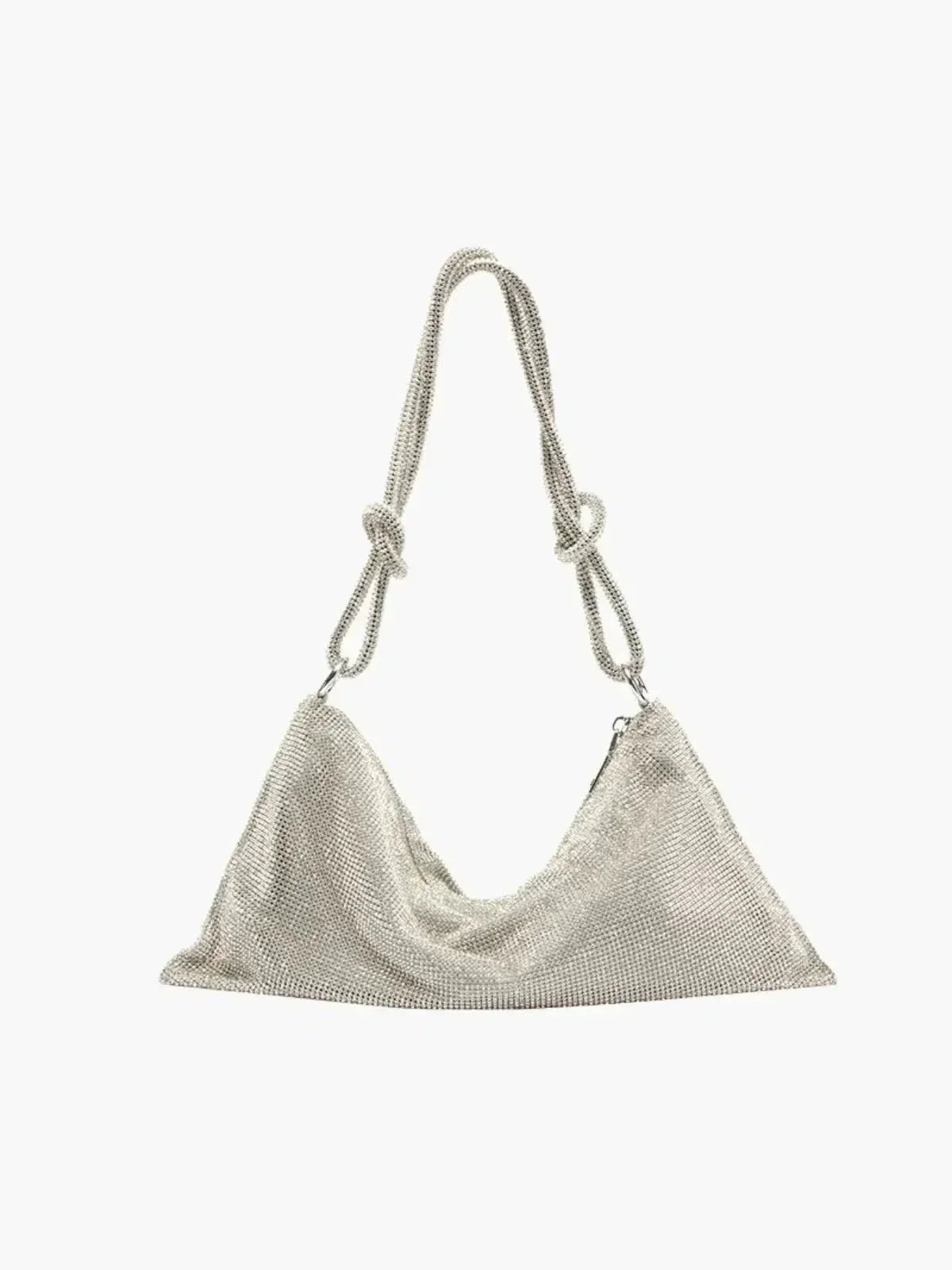 Liana – Knotted handle – Crystal mesh shoulder bag-15137973731712-Santi Vento Atelier