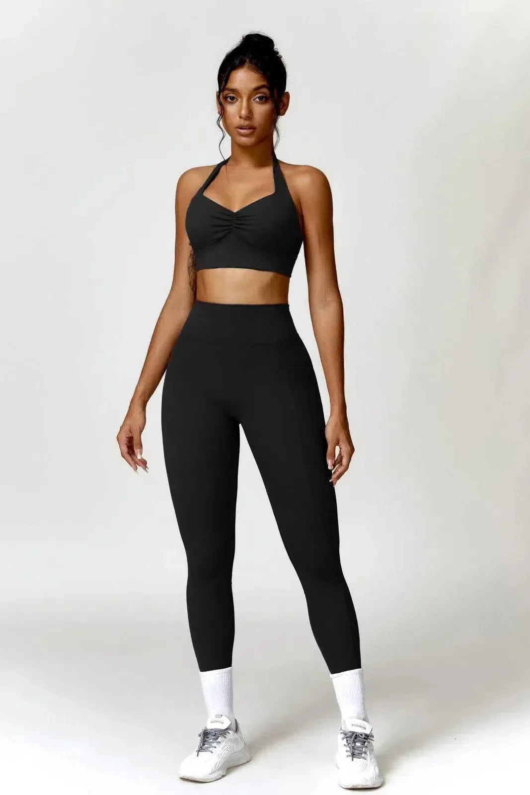 Mahina – Ruched detail – Sports bra & leggings set-15138002993536-Santi Vento Atelier
