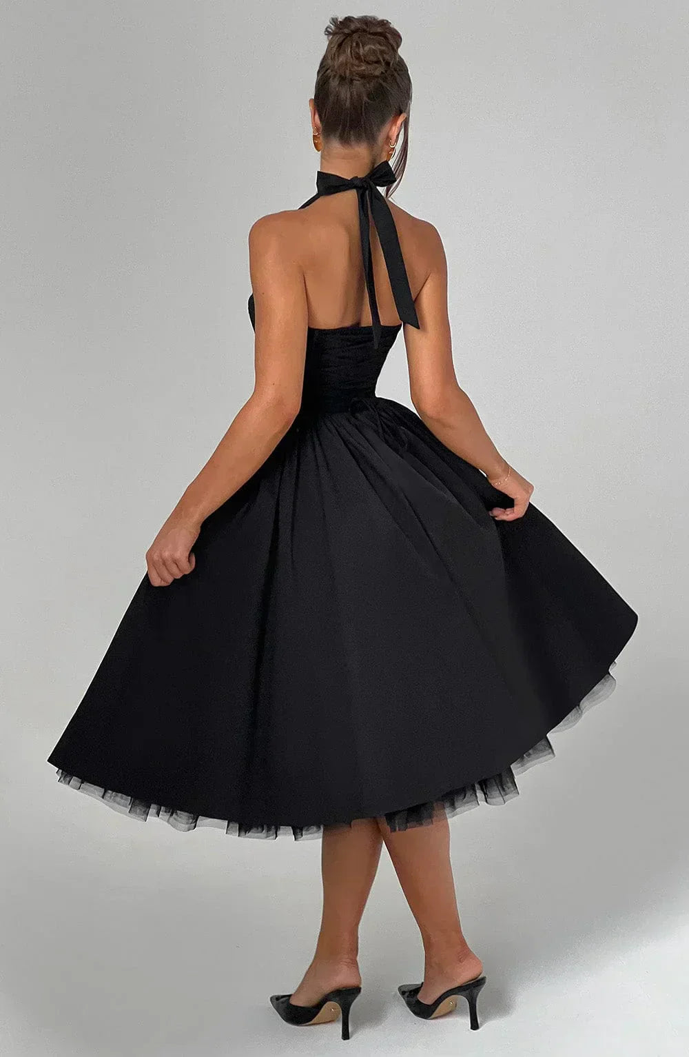 Monétine – Lace-up corset detail – Midi dress-15139772727680-Santi Vento Atelier