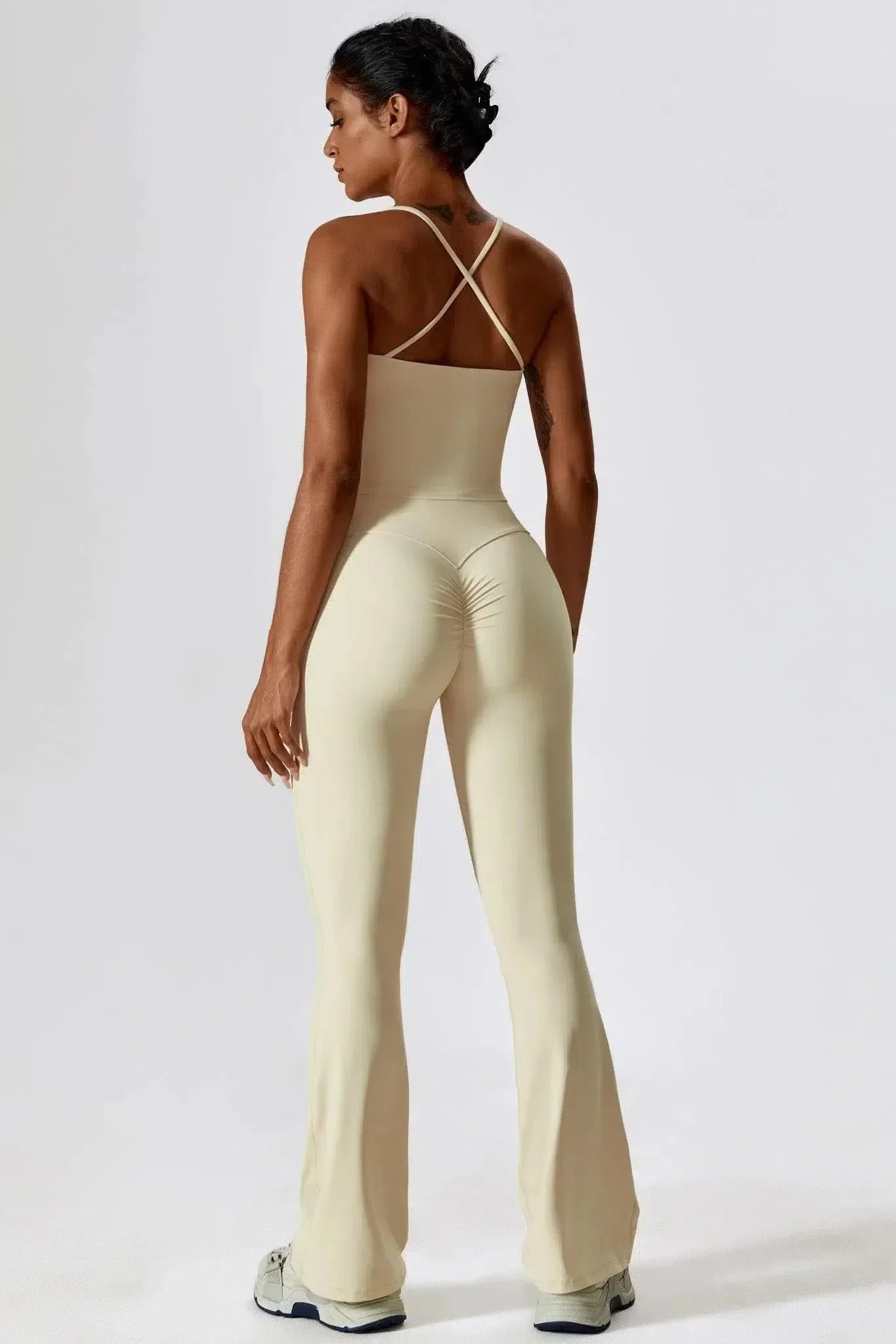 Nicolina – Square neckline – Top & flared leggings set-15138002928000-Santi Vento Atelier