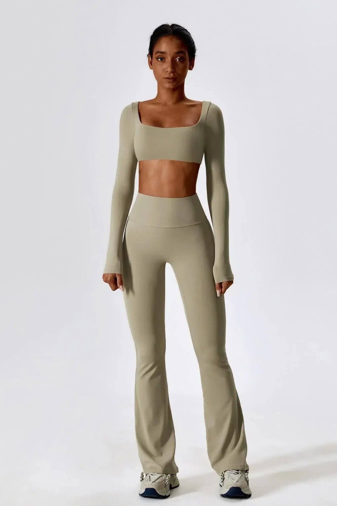 Oceane – Square neckline – Crop top & leggings set-15138002862464-Santi Vento Atelier