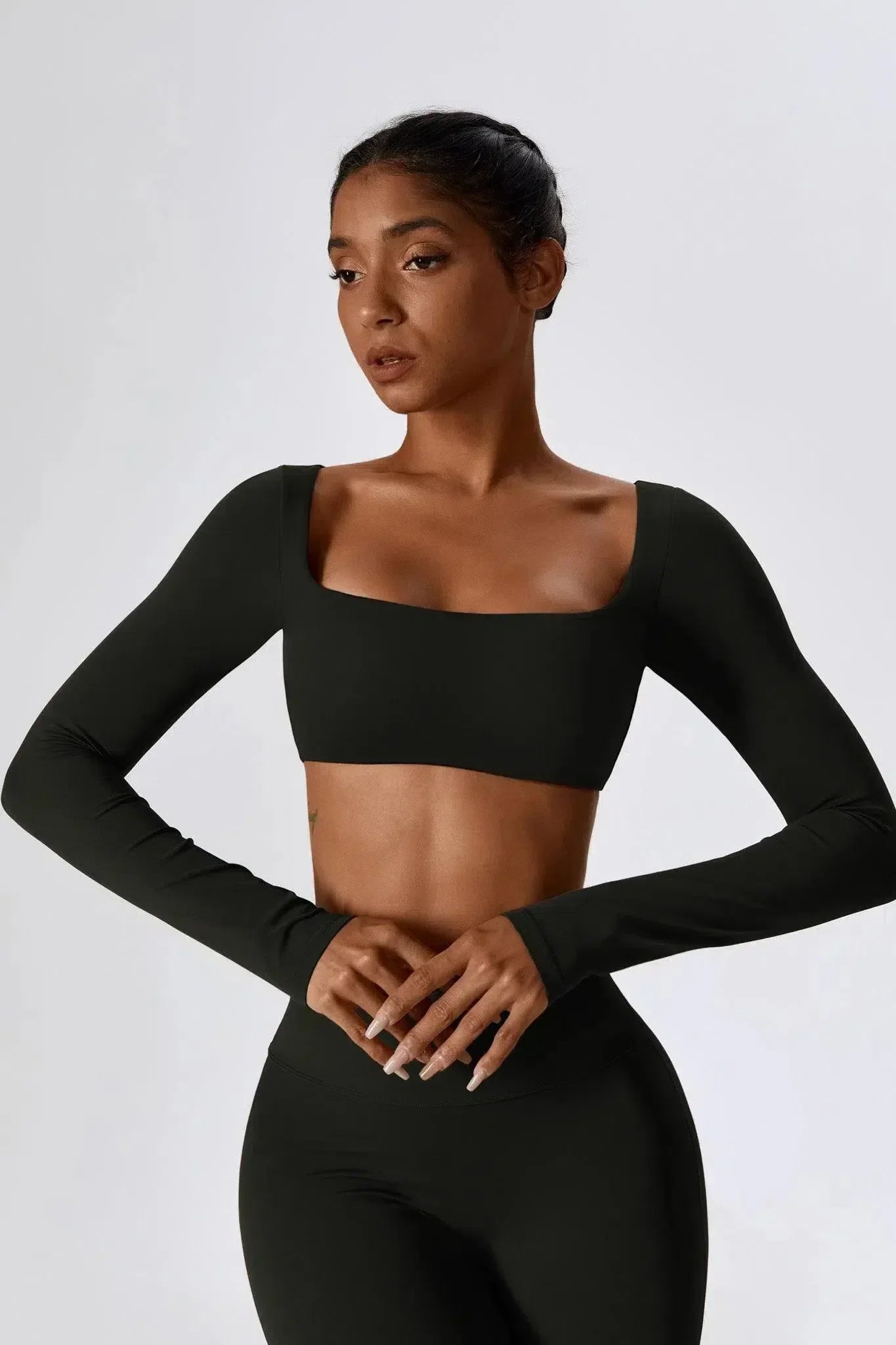 Oceane – Square neckline – Crop top & leggings set-15138002862464-Santi Vento Atelier