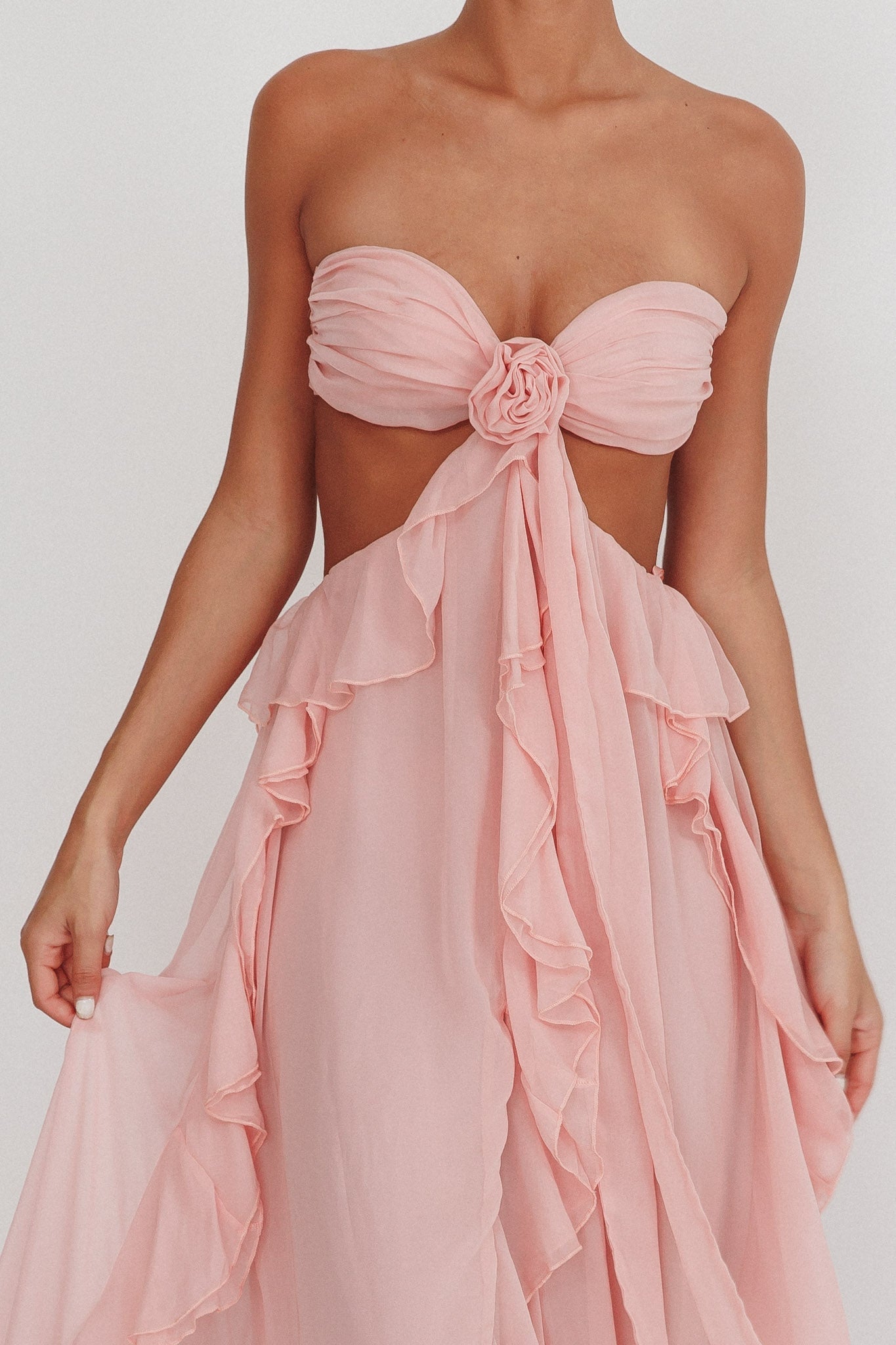 Sandra – Romantic ruffle detail – Maxi dress-15168502661504-Santi Vento Atelier
