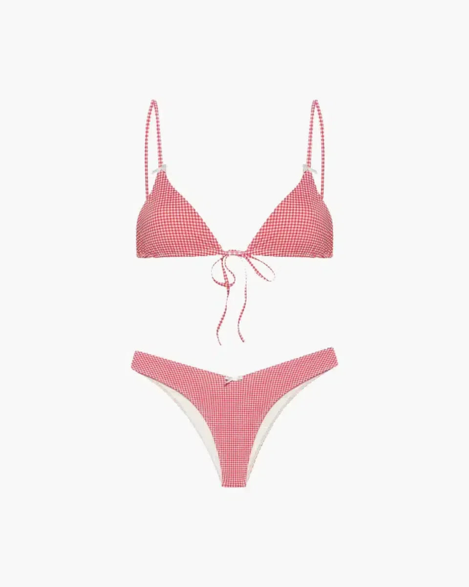 Sorelle – Gingham pattern – Swimsuit set-15138008924544-Santi Vento Atelier