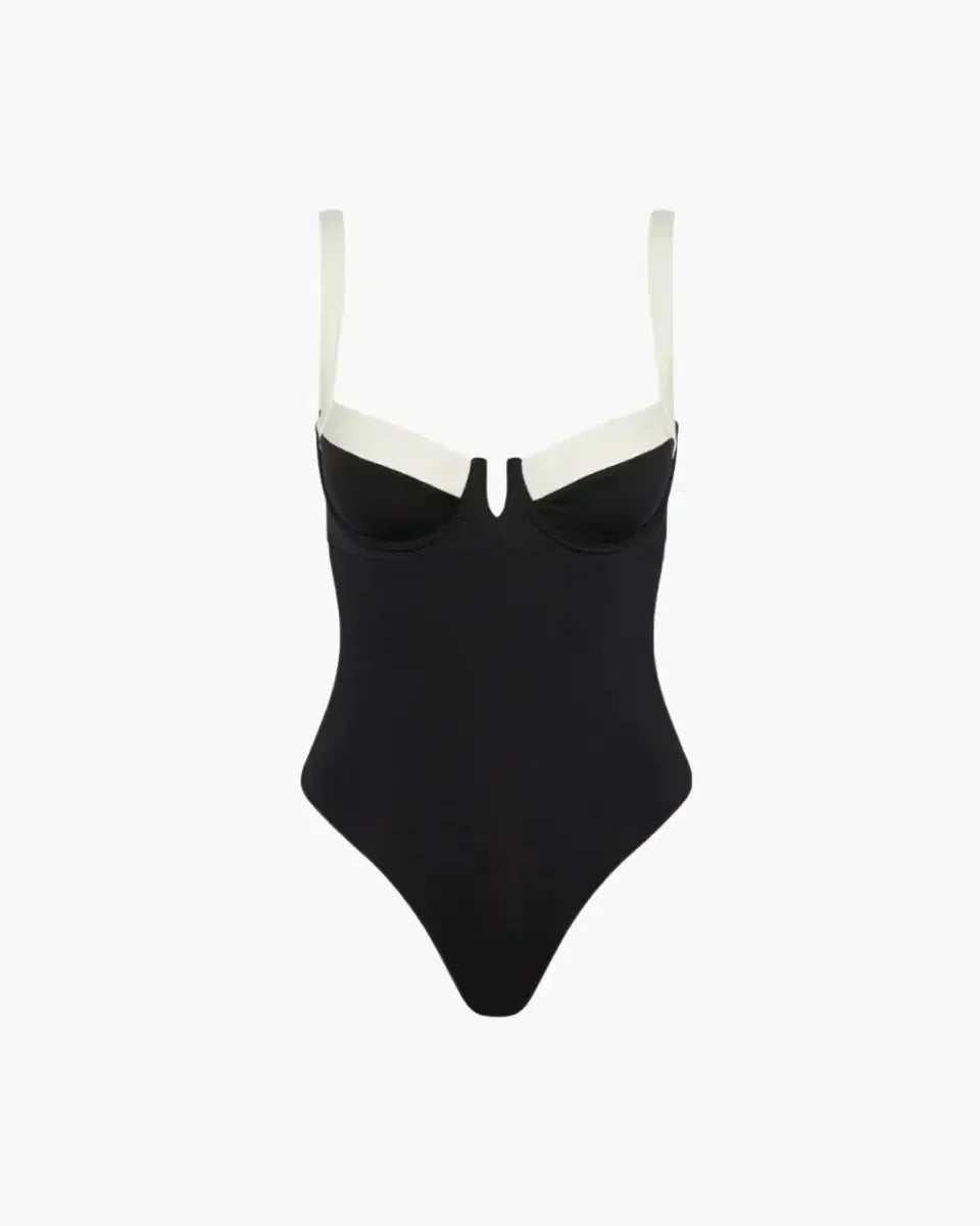 Tivana – Sleek silhouette – Colorblock one-piece swimsuit-15138007548288-Santi Vento Atelier