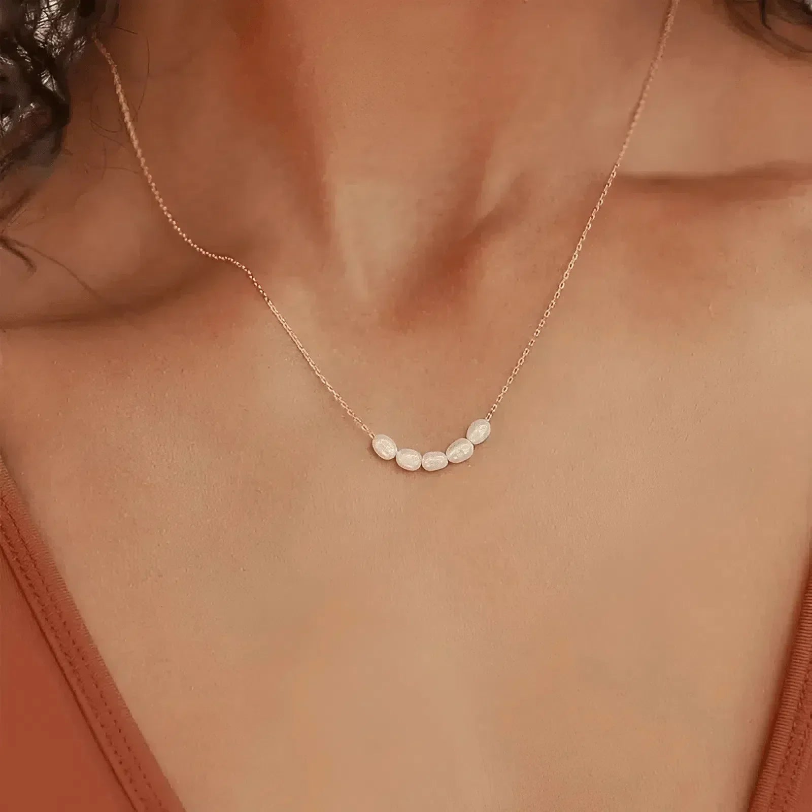 Velinia – Freshwater pearl detail – Necklace-15137989296512-Santi Vento Atelier